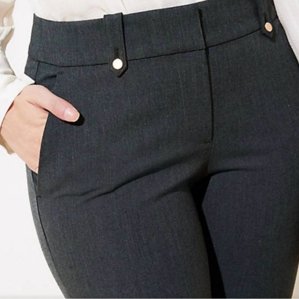 LOFT Charcoal Gray Curvy Slim Pants